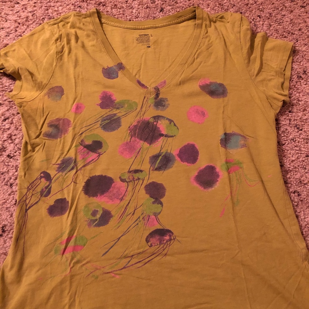 Lime green v-neck t-shirt